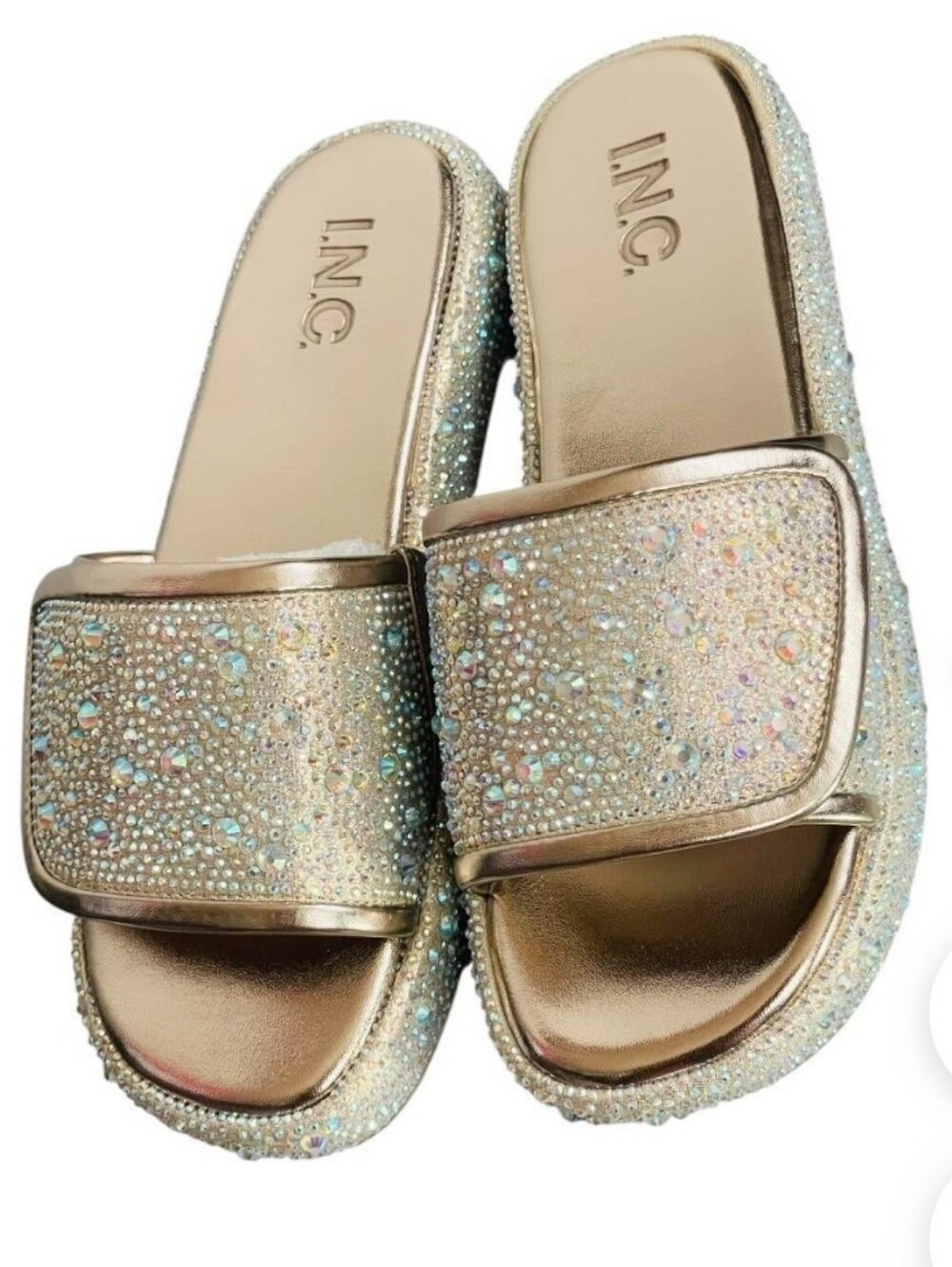 INC - Crysal Slide Sandals.